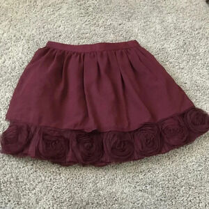 Twelve by twelve burgundy Rose Skirt